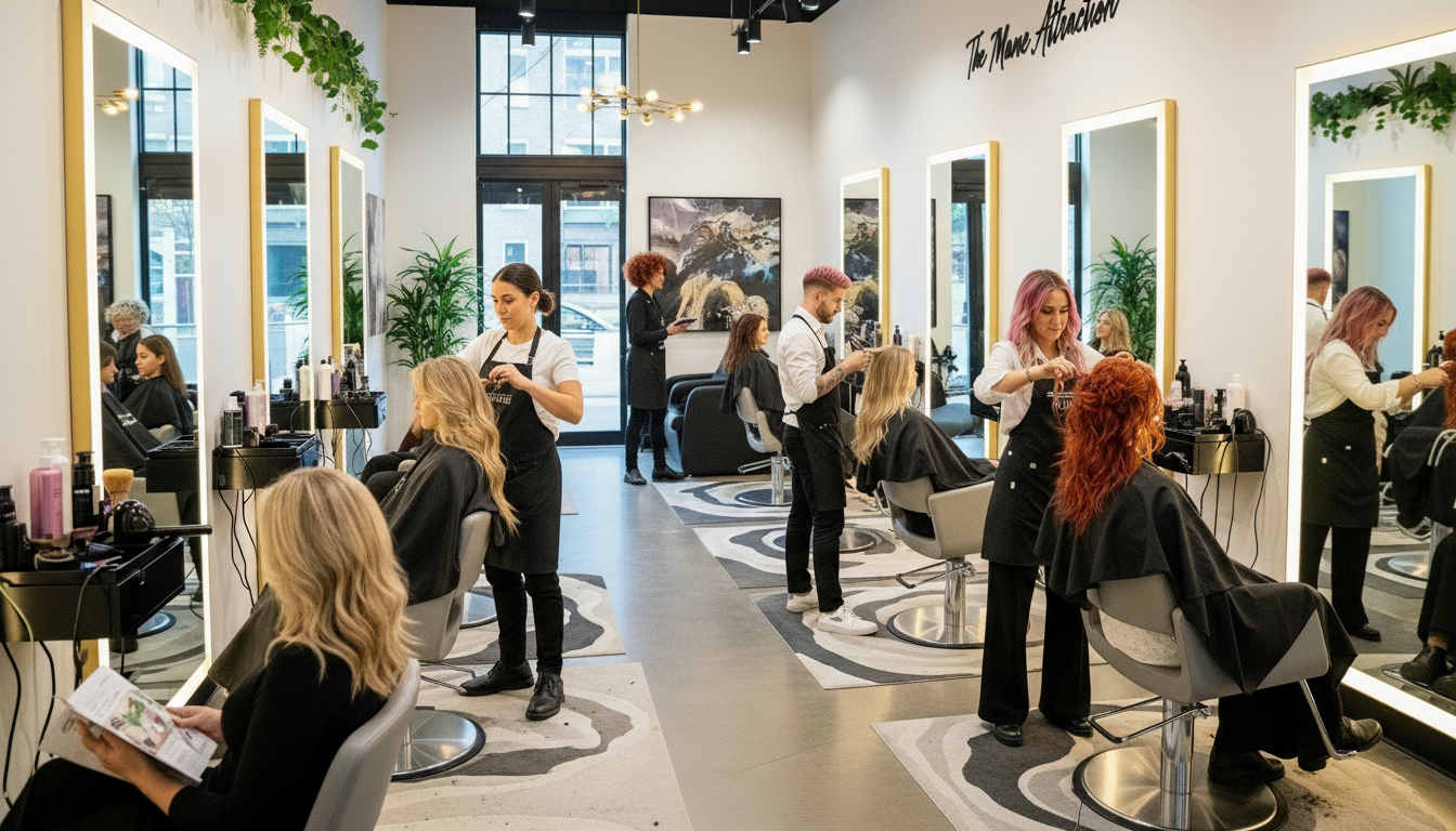 Friseurinnen bei der professionellen Arbeit mit Hair Extensions im Salon